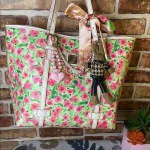 Dooney & Bourke Petunia Floral Shopper Tote with charms